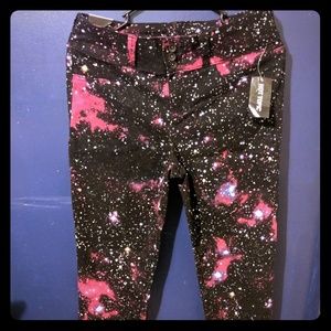 Hottopic blackheart galaxy skinny jeans
